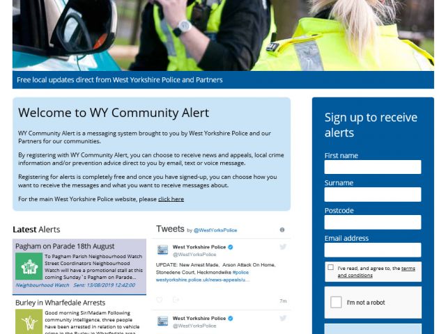 Image of the Community Alerts system