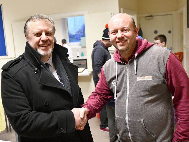 Image of PCC Mark Burns-Williamson with John Myers, Primetime Bradford Project Manager